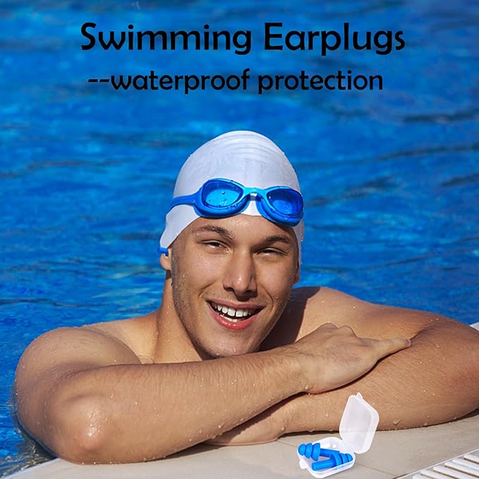 20 Pairs Ear Plugs for Sleeping Noise Cancelling, Reusable Silicone Sound Blocking Earplugs, Waterproof Noise Reduction Ear Plugs for Shooting, Swimming, Concerts, Snoring
