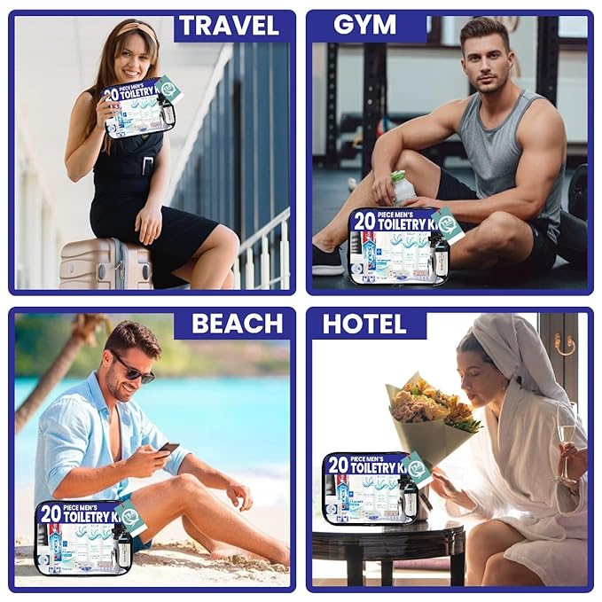 Trektote Bulk Hygiene Kit For Men And Women – (5 Pack) 20 Piece Set Of Travel Size Toiletries, TSA Compliant, Bulk Travel Essentials, Includes Shampoo And Conditioner, Body Wash, Toiletry Bag & More