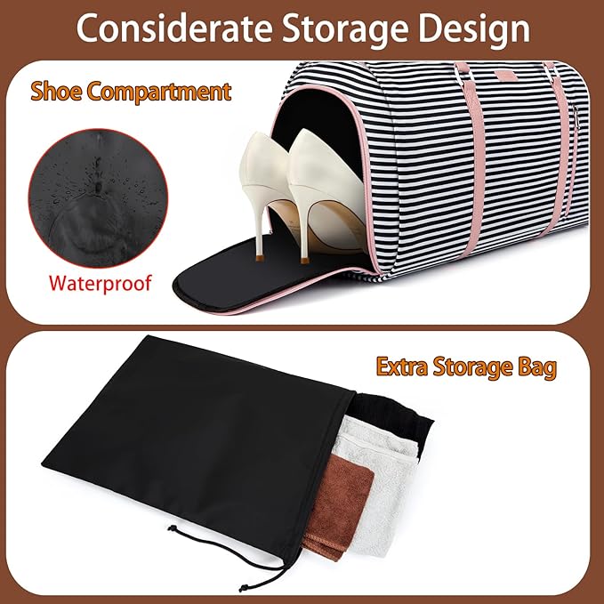 Convertible Garment Duffel Bag for Travel - Carry On Garment Bags With Toiletry Bag Large Weekender Bag for Men Women 2 in 1 Hanging Suitcase Suit Travel Duffel Overnight Bags 4pcs Set