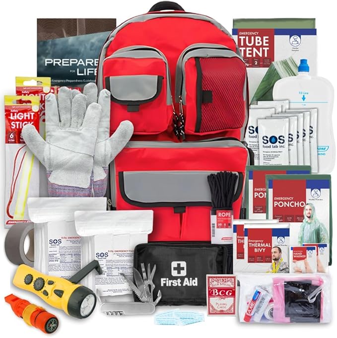 Urban Survival Bug-Out Bag/Go Bag and Disaster Survival Supplies for up to 6 People | Survival Kit for Wildfires, Hurricane, Civil Unrest & More