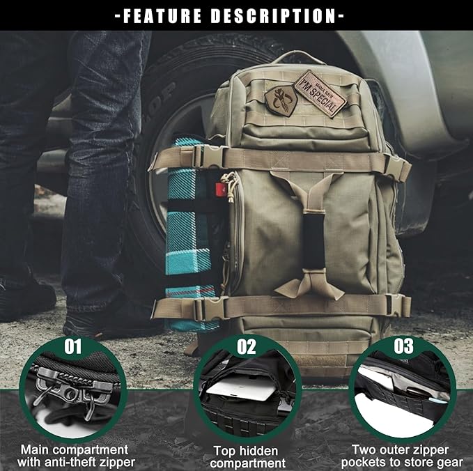 Gym Bag Duffle Bags Backpack - Travel Weekender Bag for Men Women Workout Bag for Military,Sports,Overnight,Basketball,Tactical,Football,Waterproof & Tear Resistant