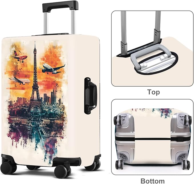 Luggage Cover Washable Suitcase Protector Anti-scratch Suitcase cover Fits 20-34 Inch Luggage (Tower-1, XL(32-34inch suitcase))