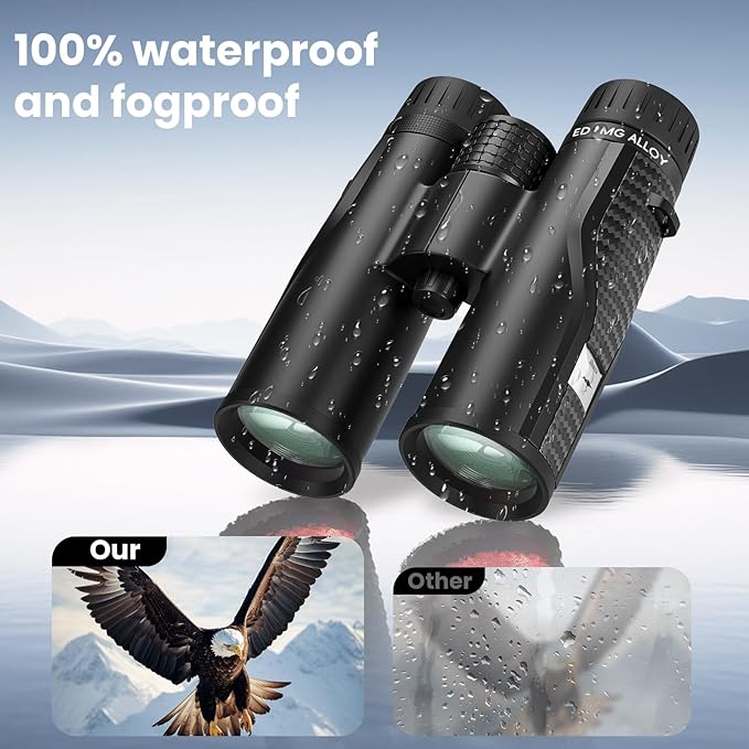 Premium ED Binoculars 10x42 for Adults - High Power HD Waterproof Binoculars for Bird Watching, Hunting & Travel