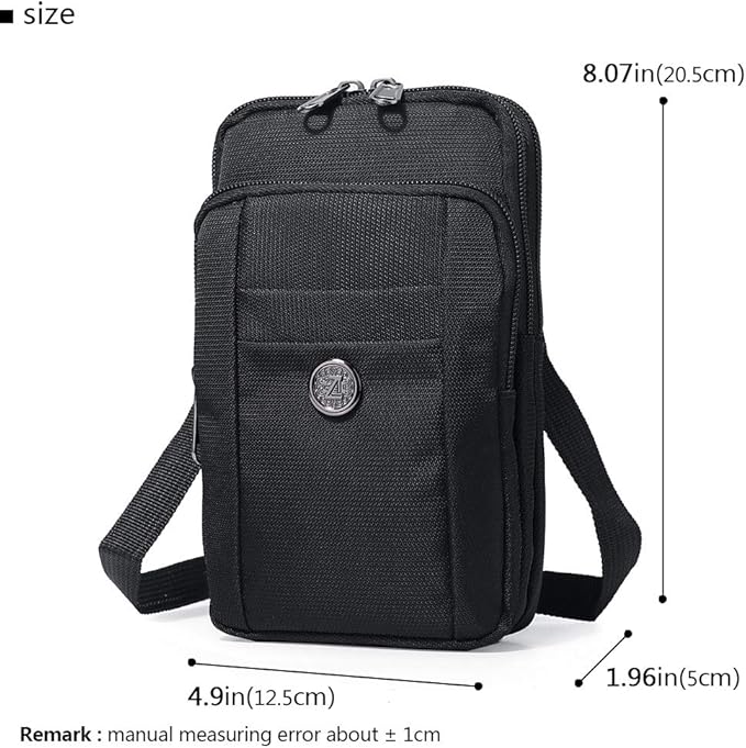 Water-Resistant Oxford Fabric Multifunction Smart Phone Bag /Case, One Shoulder Waist Bag Diagonal Outdoor Cross Bag