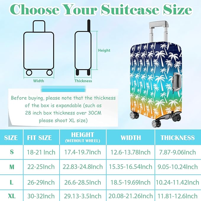 Luggage Cover for Suitcase Elastic Suitcase Cover Protector, Carry On Luggage Sleeve Anti Scratch Travel Essentials Suitcase Protector Fits 27-29