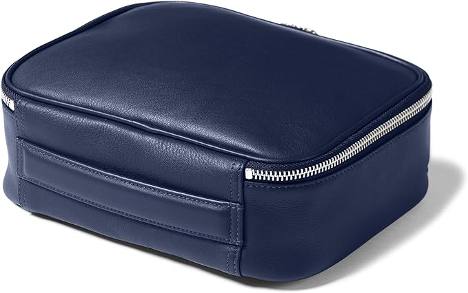 Leatherology Navy Blue Large Travel Organizer - Zipped mesh storage pocket, elastic loops for organization, double metal zipper