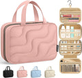 HOTOR Hanging Toiletry Bag - Spacious Travel Toiletry Bag for Women & Men, Multi-Pocket Makeup Organizer, Travel & Cruise Essentials for Business Trip, Gym, Dark Pink, 11.0" x 8.7" x 3.9"
