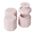 Cadence Travel Containers - Body Care Capsule Set - Magnetic Containers with Lids,Carry On Travel Essentials for Women/Men - 3 Flex Mediums (1.32oz) - Body Wash, Lotion & Sun Icon Labels - Petal