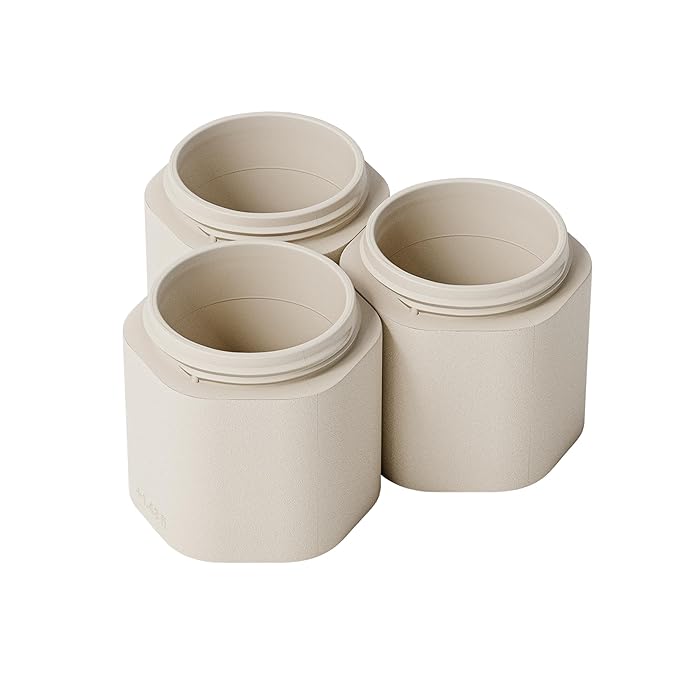 Cadence Extender - Add On to Any Flex Magnetic Containers with Lids,Extension to Travel Bottles for Toiletries - Carry On Travel Essentials For Women/Men - Adds Additional 1.43 fl oz - 3pk, Sand