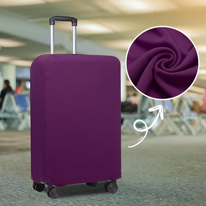 PATIKIL Luggage Cover, Suitcases Covers Elastic Carry on Cover Protector Washable Scratch-Resistant Fits 22-23 Inch Luggage for Travel Business Trips, Purple