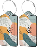 Fun Luggage Tags for Suitcases Leather Name Tag for Luggage Cute Travel Baggage Tags for Carnival Cruise Ships with Funny Patter 2pcs (Bohemia)