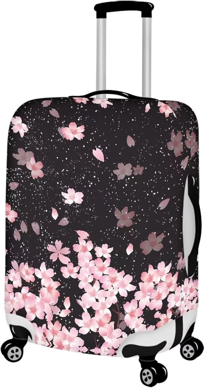 Cherry Blossom Luggage Covers Protector Elastic Trolley Baggage Case Fit 18-21 Inch for Women Girls