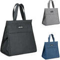 Della Gao Insulated Lunch Bag for Women Men, Waterproof Small Lunch Tote Lunch Box, Reusable Lunch Bags for Work, Party, Travel and Picnic (Black)