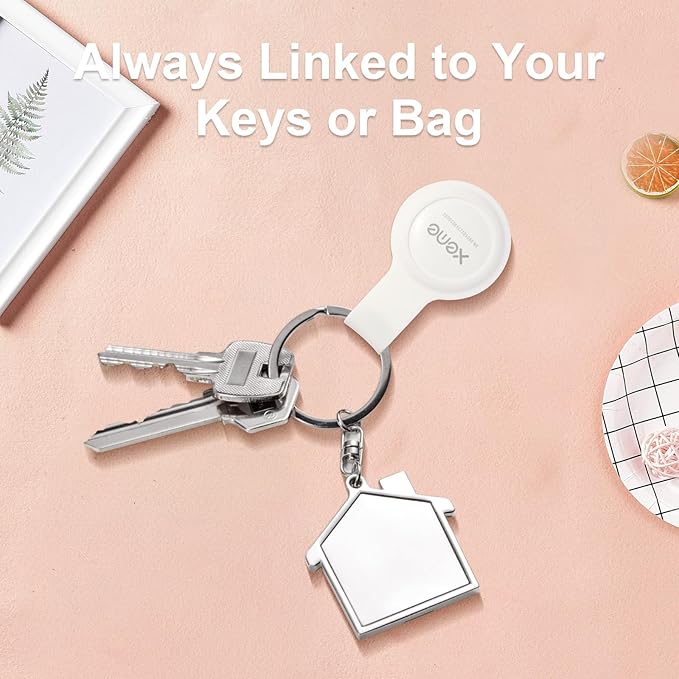 Key Finder, Bluetooth Tracker Locator Pairs with Apple Find My (iOS only), Item Locator Smart Tracker Tag for Keys/Luggage/Wallet, etc. (WHITE-4PCS)