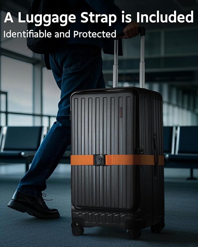 Checked Luggage, Large Suitcase 29 Inch Trunk Luggage with Spinner Wheels, Lightweight ABS+PC Hard Shell with Aluminum Frame, Top Opening, TSA Lock (Black, 1PC)