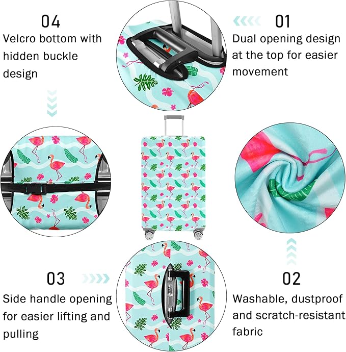 Luggage Cover for Suitcase Elastic Suitcase Cover Protector, Carry On Luggage Sleeve Anti Scratch Travel Essentials Fits 20-22 Inch Suitcase