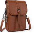 befen Genuine Leather Small Crossbody Bags for Women, Multi Pocket Cell Phone Crossbody Purse with RFID Blocking Card Slots