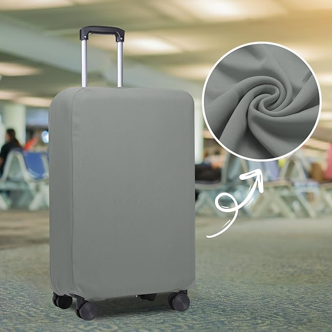 PATIKIL Luggage Cover, Suitcases Covers Elastic Carry on Cover Protector Washable Scratch-Resistant Fits 19-21 Inch Luggage for Travel Business Trips, Gray