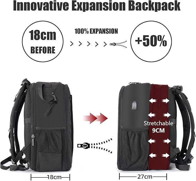 CADeN Camera Backpack Bag Professional for DSLR/SLR Mirrorless Camera Waterproof, Camera Case Compatible for Sony Canon Nikon Camera and Lens Tripod Accessories (Large, 5.0 Black)