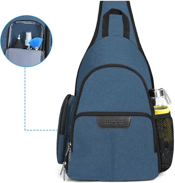 MOSISO Camera Bag Sling Backpack, DSLR/SLR/Mirrorless Full Open Camera Case with Tripod Holder&Rain Cover&Modular Insert, Photography Backpack Compatible with Canon/Nikon/Sony/Fuji, Teal Blue