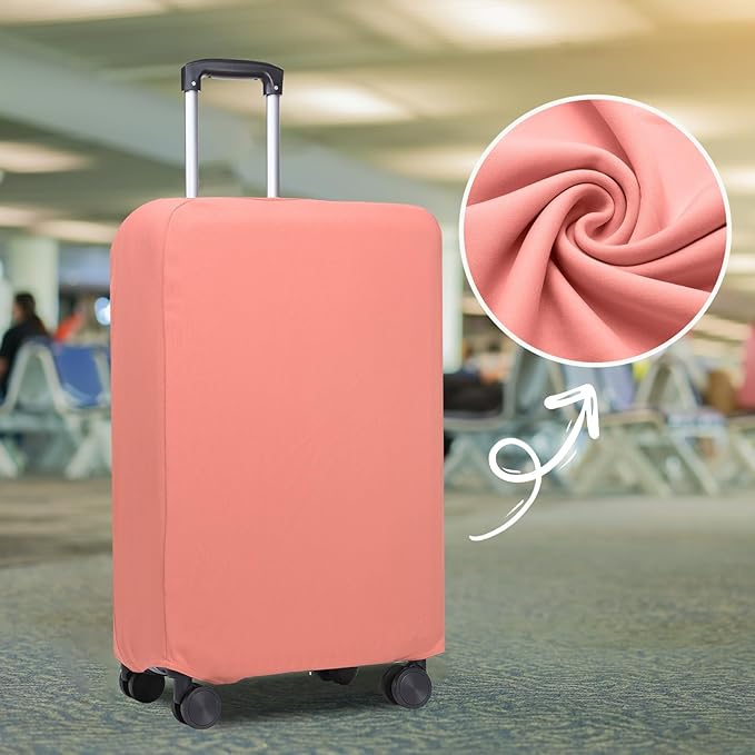 PATIKIL Luggage Cover, Suitcases Covers Elastic Carry on Cover Protector Washable Scratch-Resistant Fits 28-29 Inch Luggage for Travel Business Trips, Pink