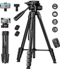 JOILCAN Phone Tripod, 68" Tripod for Phone Stand Video Recording Photos, Travel Floor Tripods Compatible with iPhone Canon Nikon DSLR, Cell Phone Tripods with Remote/Travel Bag