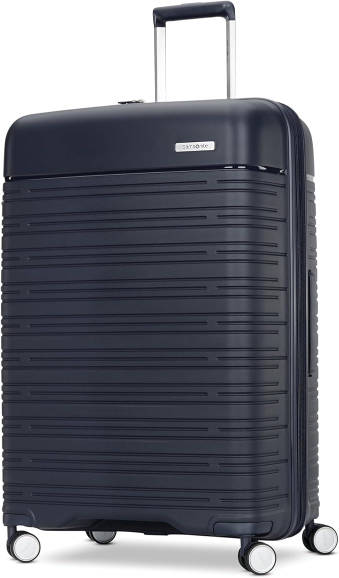 Samsonite Elevation Plus - Large Hardside Luggage - Scratch Resistant Polypropylene Shell, RightHeight™ Adjustable Handle, Integrated AirTag Holder, TSA Lock, WetPak™ Compartment - Midnight Blue