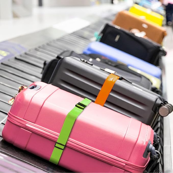 Luggage Straps for Suitcases TSA Approved, Travel Belt Suitcase Belt, Suitcase Straps TSA Approved, Luggage Belt Strap TSA Approved, Travel Straps for Luggage, Luggage Band Bag Straps 4 Pack