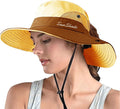 ZOORON Women's Ponytail Safari Sun Hat,Wide Brim UV Protection Outdoor Bucket Hat,Foldable Beach Summer Fishing Hat