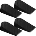 Frienda 4 Pack Large Door Stoppers Heavy Duty Rubber Stopper for Bottom of Door Wedge Stopper for Home Office (Black)