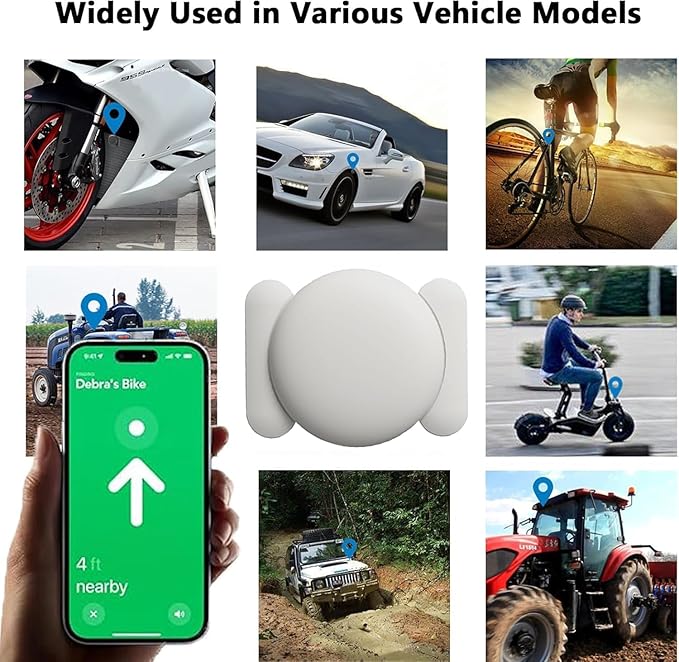 No Subscription Vehicle GPS Tracker,Portable Car GPS Tracker Work with Apple Find My（iOS Only,Mini Magnetic GPS Device Full Coverage Pinpoint Vehicle Location Elderly Children Pets (White,2PCS)