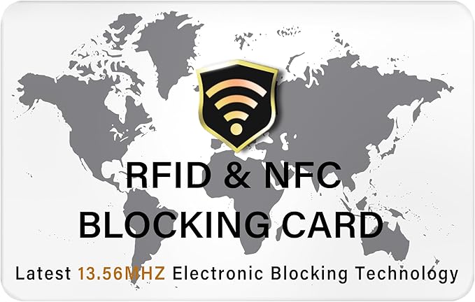 SaiTech IT 10 Pack RFID Blocking Card NFC Contactless Debit/Credit Card ATM Passport Protector ideal for Men & women slim with World map design perfectly fit in wallet(White)
