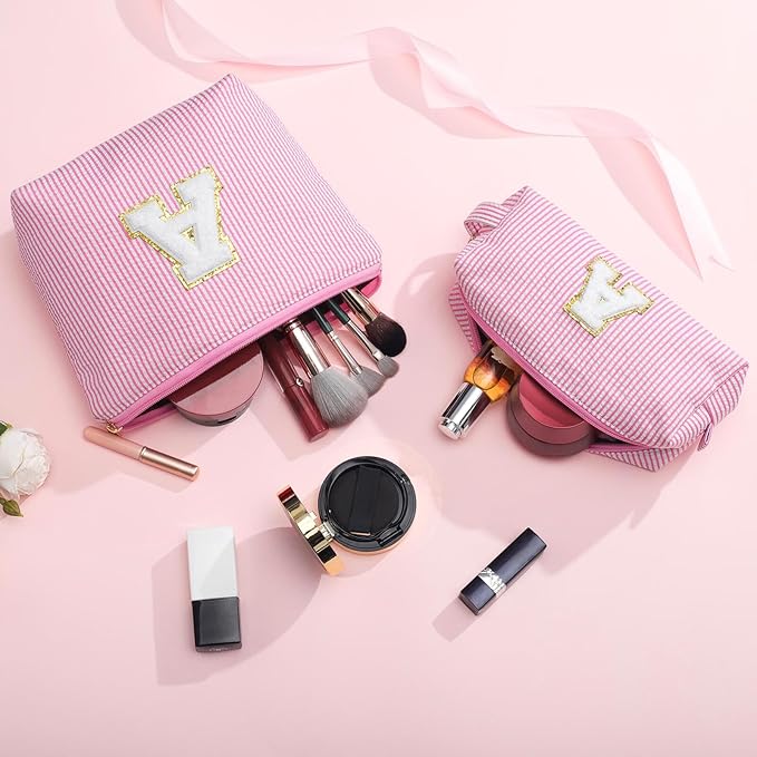 YOOLIFE Unique Makeup Bag - Pink Cosmetic Travel Toiletry Bag for Women, Sister, Girlfriend, Friend Gifts
