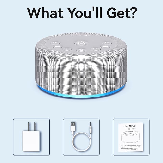 Sound Machine Night Light White Noise Machine 30 Non Looping Sounds 12 Lights 5 Timers 36 Adjustable Volume Memory Function Brown Noise Sleep Sounds Machine for Baby Kids Adult & Home Office Travel