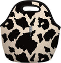 Sok It LunchTote Zippered Bag Insulated Neoprene Caddy (Cow Print, Large 4.5 Quart Lunch Tote)
