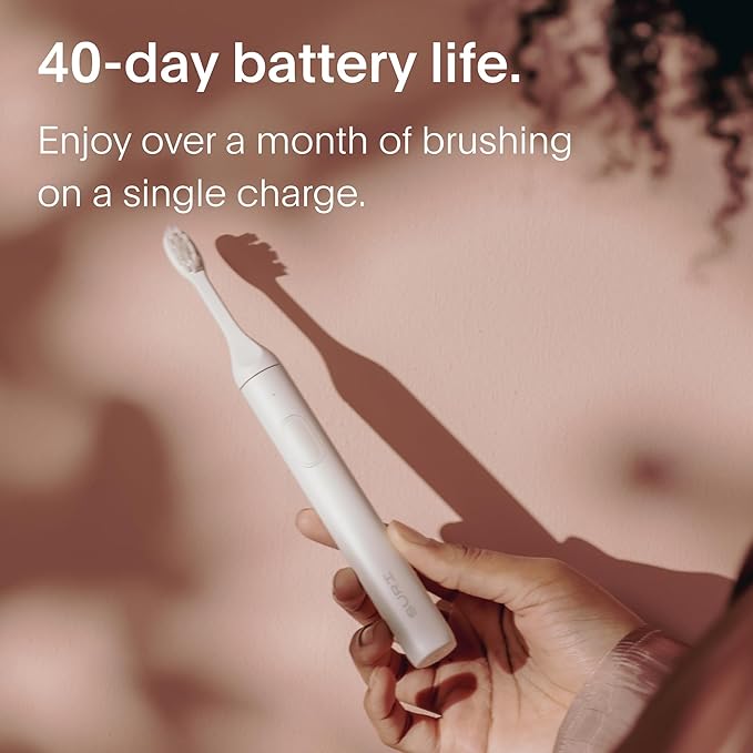 SURI Sonic Electric Toothbrush with UV Travel Case - 40-Day Battery- Designed in California - Electric Toothbrushes Adults - Slim Travel Tooth Brush