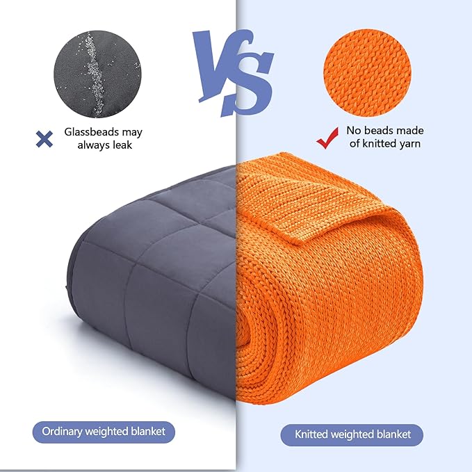 L'AGRATY Knitted Weighted Blanket - 60"x80" 20lbs Cooling Chunky Knit Heavy Blanket for Adults Braided Crochet Throw Thick Cable Yarn Knit Decorative No Beads Evenly Weighted Machine Washable