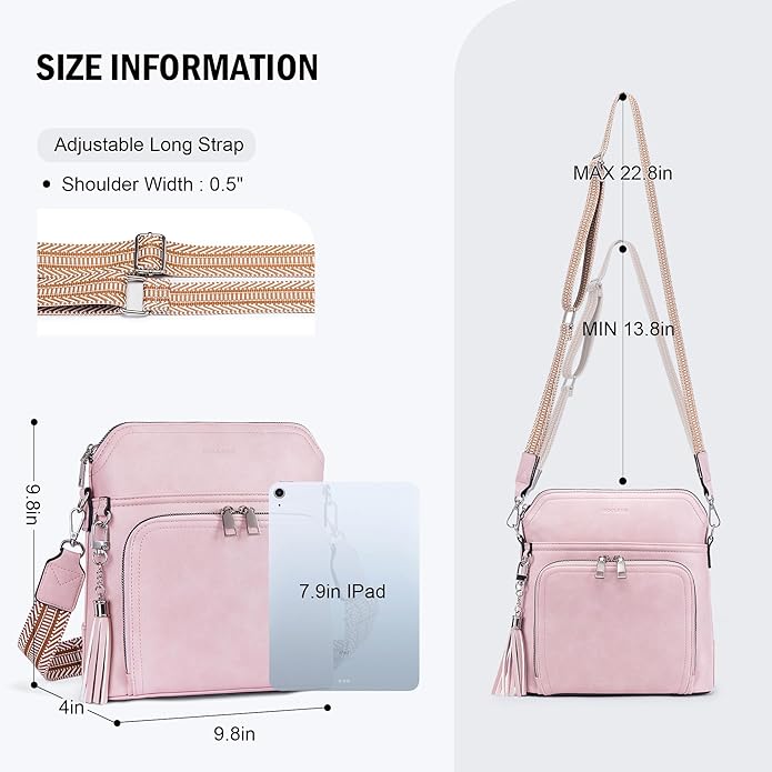 Crossbody Purse for Women,Lightweight Medium Crossbody Bag Soft Leather Women's Shoulder Handbags with Tassel