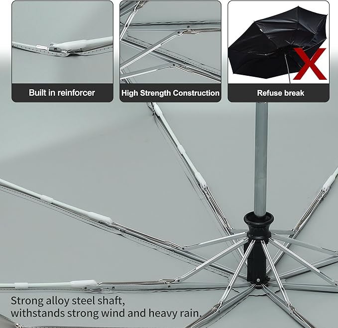 Color Glue Coating Sun Umbrella UV Protection Compact Folding Windproof Parasols Travel Auto Open Close Blocking UV 99.98%
