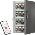 96 Key Lock Box(Plus) Wall Mount, Smart Key Cabinet One Time Password/APP Bluetooth/Fixed Code/Wi-Fi Remote/Key Unlock, Security Key Holder Box, Key Management for Valets, Realtors, Office, Hotel