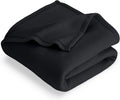 Bare Home Polar Fleece Blanket - Extra Long - Black - Warm & Cozy - Premium Fleece - Throw for Bed, Sofa, Camping, Travel and Cold Nights - Lightweight Blanket (Twin/Twin XL, Black)