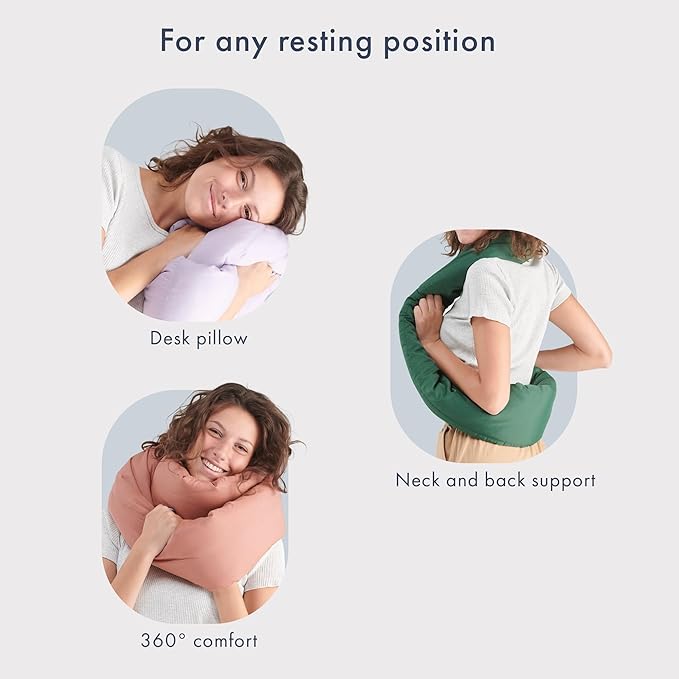 Huzi Infinity Pillow - Travel Neck Pillow - Versatile Soft 360 Support Scarf - Machine Washable - Home Travel Flight Road Trips Airplane Sleeping (Pine Green)