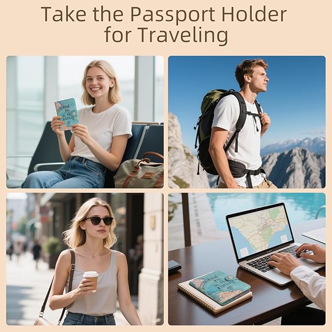 ZOPPEN Passport Holder Women, Passport Cover Travel Wallet Rfid Blocking Passport Wallet Cover Case Travel Essentials Document Organizer, Map