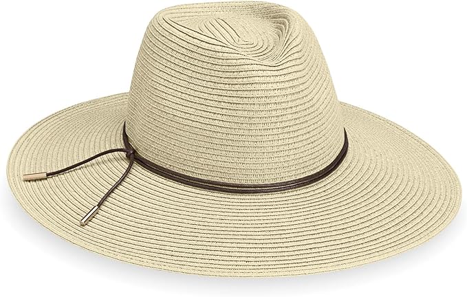 Wallaroo Hat Company Women’s Monetecito Fedora – UPF 50+ UV Protection, Wide Brim, Medium Size, Packable, Adjustable Sun Hat