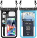 [Up to 10"] Large Waterproof Phone Pouch Bag - 2 Pack Waterproof Phone Case for iPhone 16 15 14 Pro Max Galaxy S25 S24 Ultra, IPX8 Cellphone Water Protector Pouch Beach Essentials Travel Must Haves