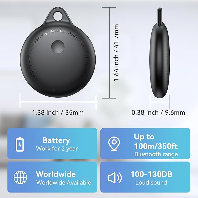 Tags-4 Pack, Smart Bluetooth Tracker Work with Apple Find My, Key Finders and Find My Tracker, Game Changer Waterproof Smart Tag with Key Ring GPS Tracker Tag for Keys/Luggage/Wallet/Pets etc