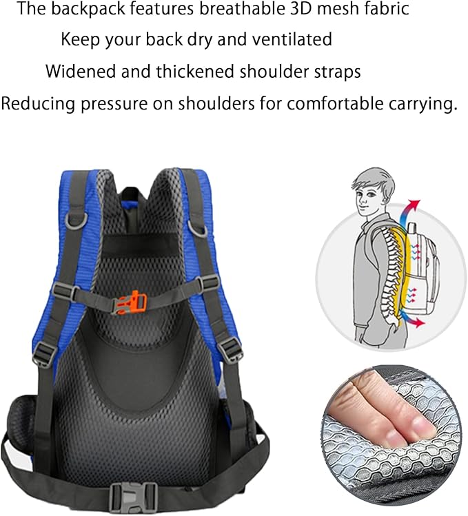 35L Hiking Backpack, Camping Backpack for Adventures, Blue