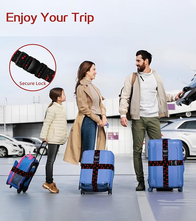 Luggage Straps for Suitcases Travel Belt Luggage Band Heavy Duty Traveling Luggage Identifier Cute Women Girls Unique Accesory,