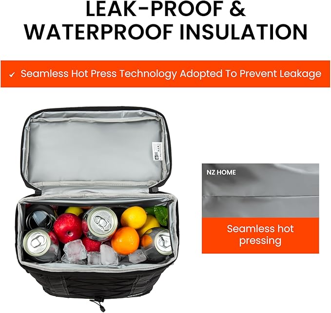 Insulated Cooler Backpack Portable Lightweight Leak Proof Waterproof Multiple Compartments Thermal Bag with Bottle Wine Holder for Beach Travel Camping Hiking Picnic Lunch