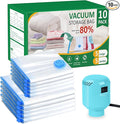 Vacuum Seal Bags for Clothing with Electric Pump, 10 Pack(5 Jumbo/5 Large Vacuum Storage Bags) Space bags vacuum Packing Bag for Travel Luggage Blankets Comforters Vaccine Sealed Storage Bag